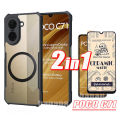 Poco C71 Magnetic Sticker Shockproof Clear Phone Case for Poco C61 C65 C75 Anti Blue Light Ray Tempered Glass. 