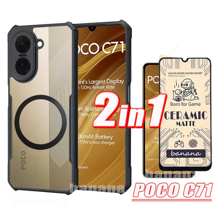 Poco%20C71%20Magnetic%20Sticker%20Shockproof%20Clear%20Phone%20Case%20for%20Poco%20C61%20C65%20C75%20Anti%20Blue%20Light%20Ray%20Tempered%20Glass%20-%20Image%204