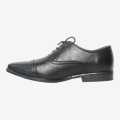 Black Synthetic Leather Lace Up Shoes For Men. 