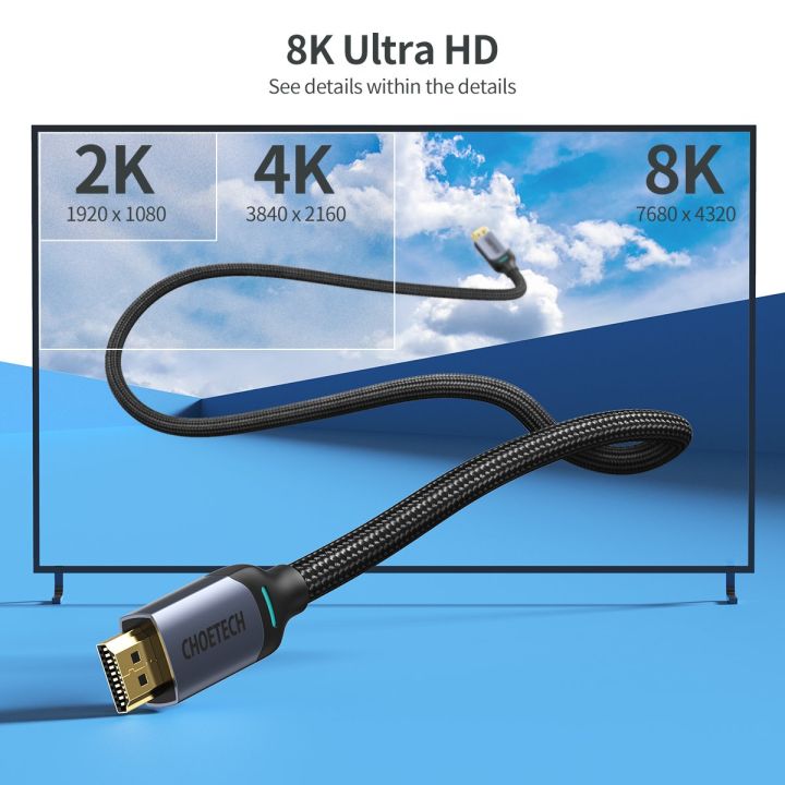 Xhh01%208K%20HDMI%202.1%20Cable%208K@60Hz%2048Gbps%20(2M/6.6FT)%20Braided%20Cable%20-%20Image%202