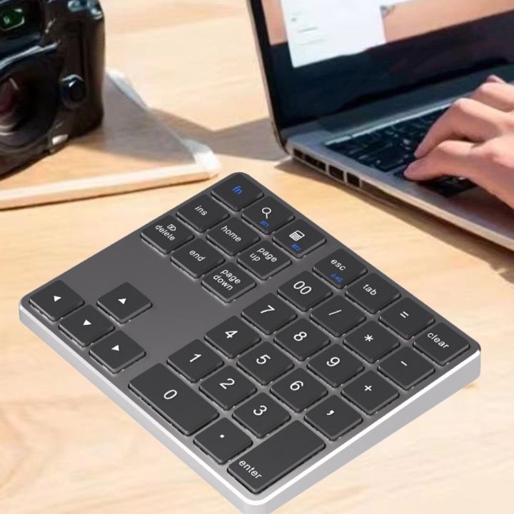Financial 2.4G and Bluetooth Wireless Keyboard Rechargeable 35 Keys Mini Digital Keypad Portable Slim Design Wireless Numeric Keypad Laptop Notebook
