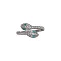 Sale】Twin Ring ~ Green Head Spirit Snake Ring Women's Light Luxury High-class Year of the Snake Ring Tail Women's Pink Finger Ring. 