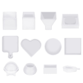 Resin Molds Silicone Kit 12PCS White Epoxy Resin Molds Resin Mold Including Pen Container, Tray, Love, Round. 