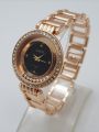 Camus Crystal Surrounded Designed Dial With Full Stainless Steel Body Watch For Women - Gold. 