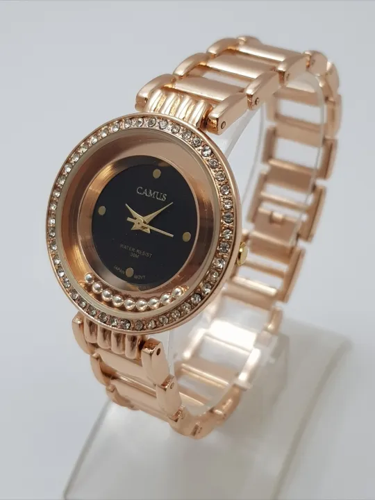 Camus%20Crystal%20Surrounded%20Designed%20Dial%20With%20Full%20Stainless%20Steel%20Body%20Watch%20For%20Women%20-%20Gold%20-%20Image%204