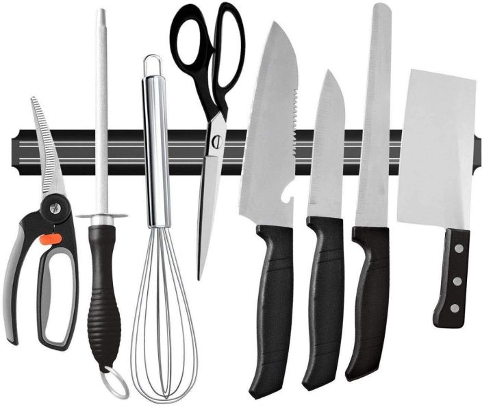 Wall Mount Magnetic Knife Bar With Strong Magnetic Stripe Knife Scissors Kitchen Tools Garage Magnet Kitchen Knife Holder