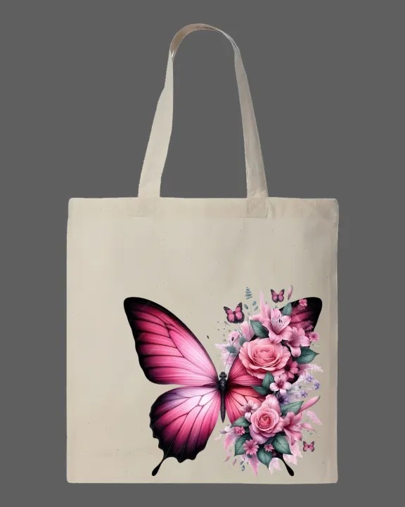 Pink%20Rose%20Butterfly%20Printed%20Tote%20Bag%20%20%E2%80%93%20Eco-Friendly%20Cotton%20Shoulder%20Shopping%20Bag-White,%20Black%20-%20Image%203