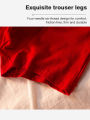 Men's Boxer Briefs Cotton Underwear Red Color Briefs Shorts for Men Breathable Trunk U Convex Male Comfy Panties 45-100KG. 