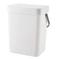 1.3 Gallon Kitchen Compost Bin Trash Can with Lid Food Waste Bin Small and Light Bathroom Trash Can White. 