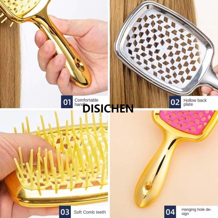 DISICHEN%20Square%20Shape%20Mesh%20Comb%20for%20Hair%20Fluffy%20Detangling%20Scalp%20Massage%20Hairbrush%20Wide%20Teeth%20Hollow%20Brush%20Salon%20Barber%20Gold-plated%20Comb%20New%20style%20-%20Image%202