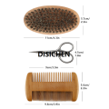 DISICHEN 4pcs/set Hair Dough Beard Brush Comb Scissors Set for Men Soft Boar Bristle Brush Bamboo Wide Tooth Comb Soften Your Beard Fashion. 
