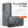 HOT Magsafe Case For Galaxy A55 Ultra Minimalist Anti Slip Drop FingerPrint Wireless Charging Magnetic Samsung A35 Prevention Cover. 