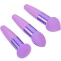 3pcs Makeup Pen Set Mini Sponges Small Mushroom Purple Women Beauty Tools Heart Shaped Puff Portable Wet Dry Pens Cosmetics. 
