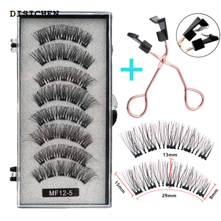 DISICHEN%20Luxury%208%20pcs/2%20pairs%20magnetic%20eyelashes%20with%205%20magnets,%20reusable%20handmade%203D%20mink%20false%20eyelashes%20natural%20with%20magnetic%20tweezers%20-%20Image%203