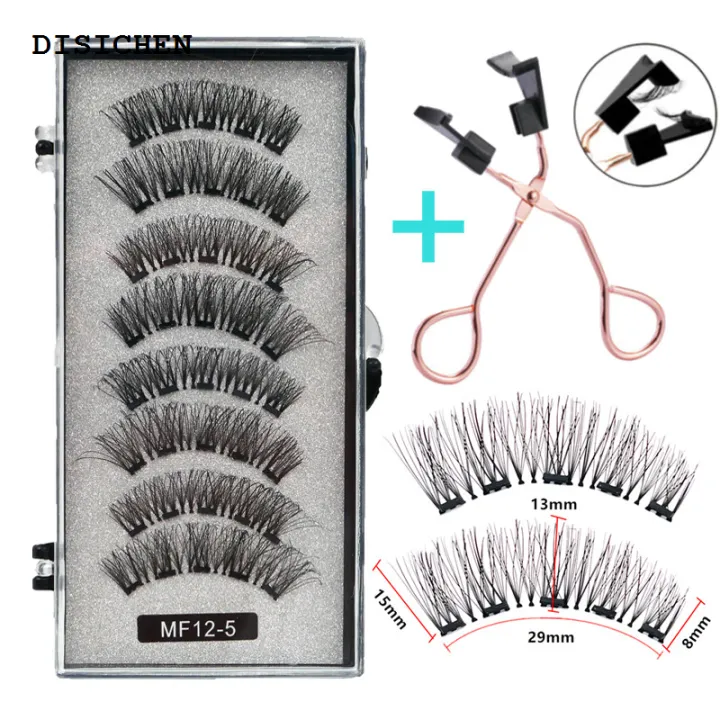 DISICHEN%20Luxury%208%20pcs/2%20pairs%20magnetic%20eyelashes%20with%205%20magnets,%20reusable%20handmade%203D%20mink%20false%20eyelashes%20natural%20with%20magnetic%20tweezers%20-%20Image%203
