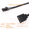 For 3PIN RGB to Standard ARGB 3-Pin 5V Adapter Connector RGB Cable for Fan/Hub/Lighting Node/Commander. 