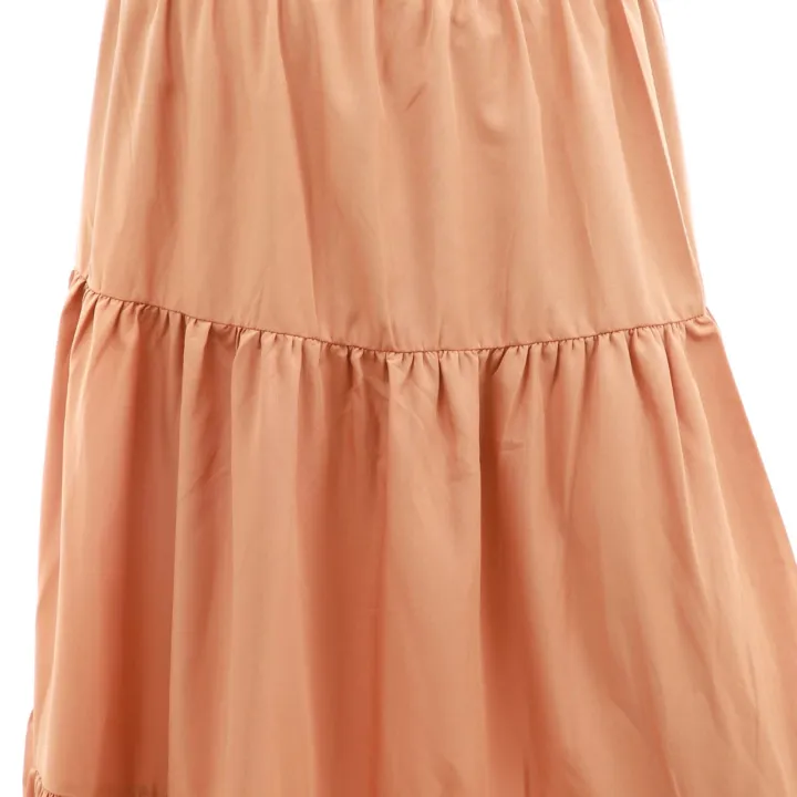 Brown%20Cotton%20Plain%20Long%20Skirt%20For%20Women%20-%20Image%203