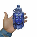 Lord Shiva Mask Head Smallest Blue Carving 7 Inch. 