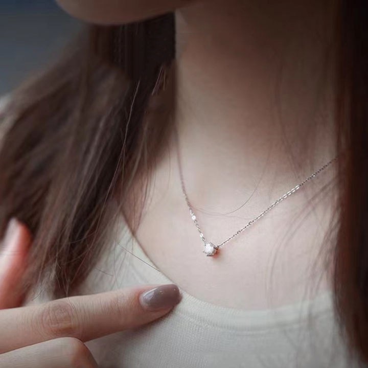 Jewelry%20Party%20Pendant%20Shape%20Charm%20Necklace%20Zirconia%20925%20Sterling%20Silver%20Round%20Geometric%20Gift%20Women's%20Fashion%20-%20Image%204