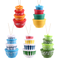 Christmas Stacked Bowls Decorated Retro Christmas Tree Hanging. 