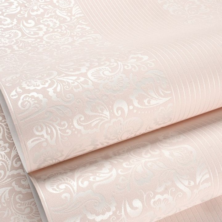 Simple 9.5M Sculptured Patterns Wallpaper Non-woven Solid Color 3D Wall ...