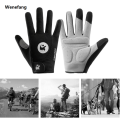 Wenefang 1Pair Gel Full Finger Cycling Gloves Anti-Slip Anti-sweat Anti Shock MTB Road Bike Gloves Bicycle Left-Right Hand Gloves. 