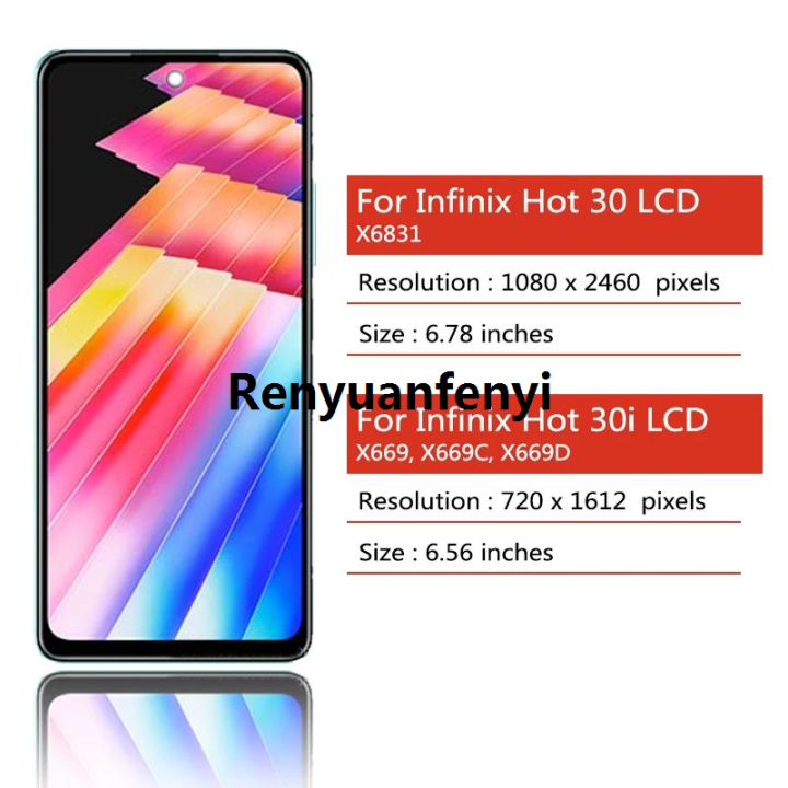 Renyuan%20Original%20For%20Infinix%20Hot%2030i%20Hot30i%20NFC%20X669%20X669C%20X669D%20LCD%20Display%20Special%20Touch%20Screen%20Digitizer%20For%20infinix%20Hot%2030%20hot30%20X6831%20LCD%20-%20Image%202