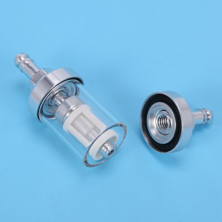 NAMUNY%202X%20Universal%20Chrome%20Glass%20Fuel%20Petrol%20crude%20oil%20engine%20Inline%20Filter%205/16%20inch%208mm%20Silver%20for%20Motorcycles%20-%20Image%203
