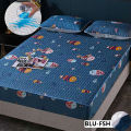 Queen Size Waterproof Fiber Quilted  Mattress Cover With Matching PIllow Cover Set  150cmX 200cm In Feet 5x7Ft. 