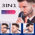 3In1 Nose Hair Trimmer Cordless Hair Clippers USB Rechargeable Neck Eyebrow Hair Trimmer Men'S Hair Cut Tool. 
