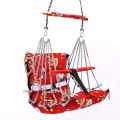 Baby Cotton Swing Chair Hanging Jhula for 6 Month to 2 Years Kid's with 15 kg Capacity and Safety Belt (Red). 