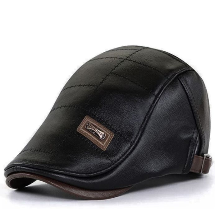 Casual%20Leather%20Skin%20Friendly%20Soft%20Classic%20Design%20Men's%20Flat%20Cap%20-%20Image%205