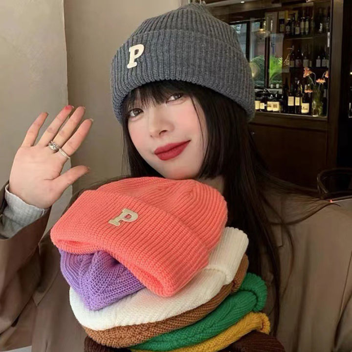 P%20Letter%20Winter%20Hat%20Women%20Knitted%20Hat%20Unisex%20Beanie%20Cap%20Fashion%20Casual%20Thick%20Warm%20Hip%20Hop%20Sport%20Ski%20Knitted%20Hats%20Runrui%20-%20Image%203