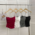 Top casual short sleeveless vest strap bra women's tank top summer suspender built-in thin tank top t-shirt top solid color. 
