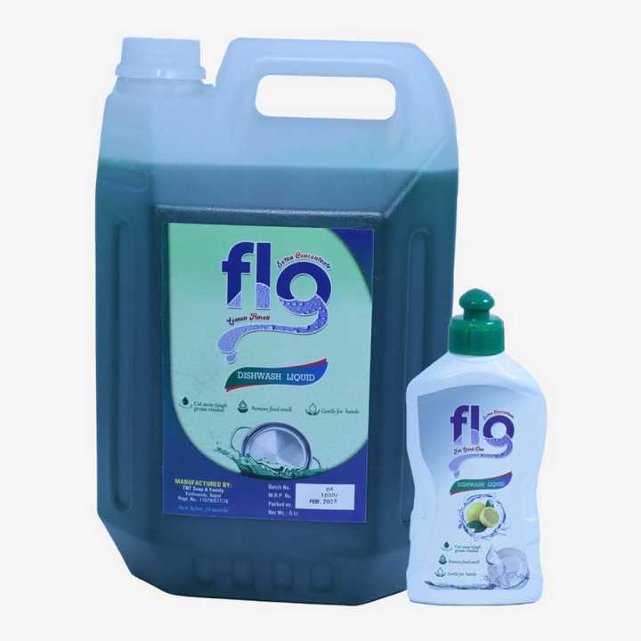 Flo-Hygiene Dishwash- 5 litre ( 250 ml Refillable Dishwash FREE)