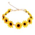NAMUNY 2X Floral Autumn Sunflower Crown Hair Accessories Bridal Holiday Hair with Sunflower Hair Accessories. 