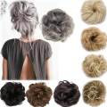 Human Real Natural Curly Messy Bun Hair Piece Scrunchie Hair Extensions Wig. 