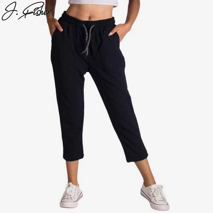 J.Fisher Women's 3/4 Quarter Pant with Elastic Waist, Stretchable, Hand/Machine Washable