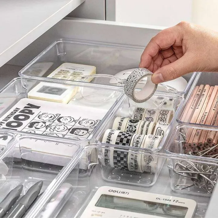 7PCS/Set%20Desk%20Organizers%20Set%20Plastic%20Bathroom%20Makeup%20Clear%20Transparent%20Storage%20Box%20Drawer%20Organizer%20-%20Image%204