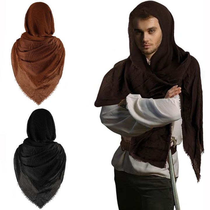 Knight Scarf Dress-Up Medieval Vintage Hooded Scarf Festival Renaissance Knight Cape ...