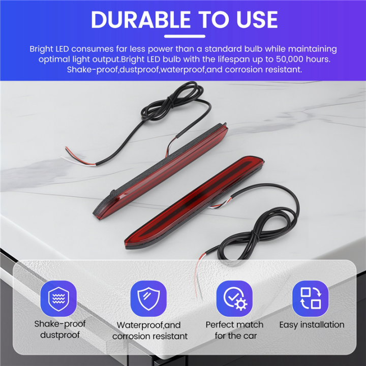 Led Car Rear Bumper Reflector Tail Brake Light Bar(Two Functions ...