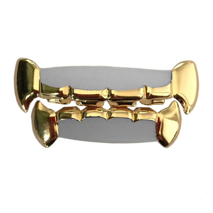 Hip Hop Teeth Set Top & Bottom Half Teeth Fangs Slim Grills Halloween