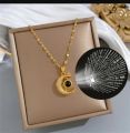 100 Languages I Love You Moon Projection Pendant Necklace Romantic Stainless steel Love Memory Wedding Necklace. 