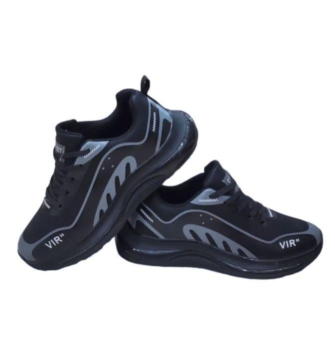 Black Breathable Running Shoes For Men (F67)