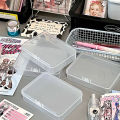 New Transparent Plastic Storage Box Photocards Small Card Storage Box Desk Organizer Box Classification Box Stationery. 