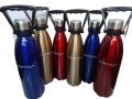 Silvertek 1000ML/ 1 Litre Stainless Steel Vacuum with Handle | Cola Bottles | Hot & cold | Winter & Summer. 