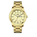 SWISH SW0107 Business Complete Calendar Diamond  Stainless Steel Quartz Watch For Men - Golden. 