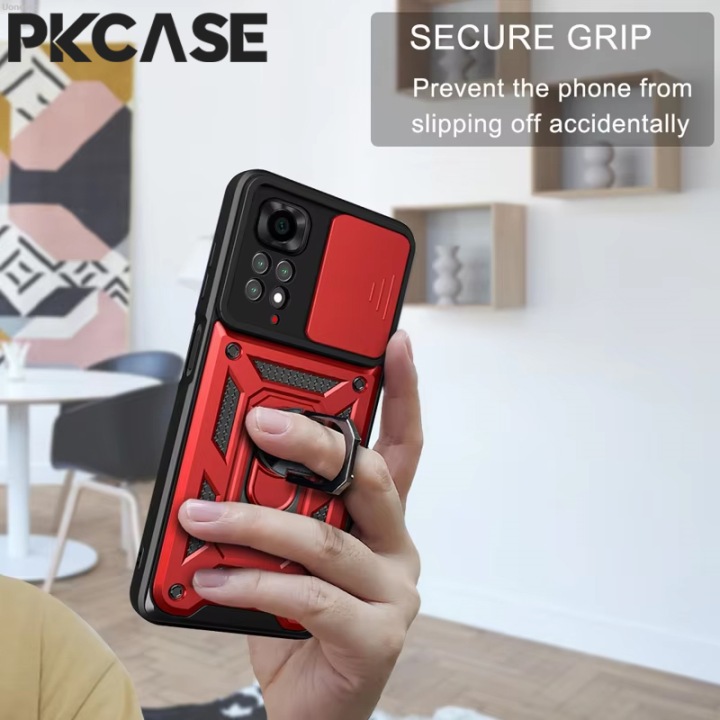 Uonevic Ring Bracket Sliding Window KCASE Case for Pivi 2 Pro C3 11 112T Portable 11X14 Ult for Xiaomi ra 13T 11T 1i 12 Lite POCO F6 C40 C Case