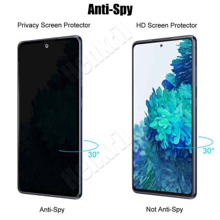 fashion (Fingerprint Doesn't Work) For Samsung Galaxy S20 FE 5G / 4G 3pcs Private Tempered Glass Camera Lens Privacy Screen Protector
