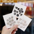 10Pcs/Set Korean Fashion Pearl Small Brooch Pin Clothing Decoration Accessories Creative Fixed Clothes. 